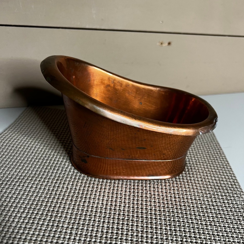 Vintage Miniature Copper Bathtub Planter‎ Decorative Bowl Soap Dish 6 Inch